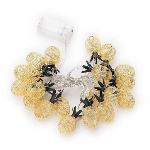 5ft 10 LED Pineapple Shaped String Lights,Battery Operated Fairy Lights for Home Wedding Party Bedroom Birthday Hawaiian Tropical