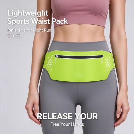 Running Waist Bag for Men Women Outdoor Sports Phone Pouch Slim Close‑Fitting Nylon Waist Pack, Christmas Outdoor Gift, Fluorescent Green, Fits Up To 7.5 Inch, Waist 60‑130cm, 2 Pcs