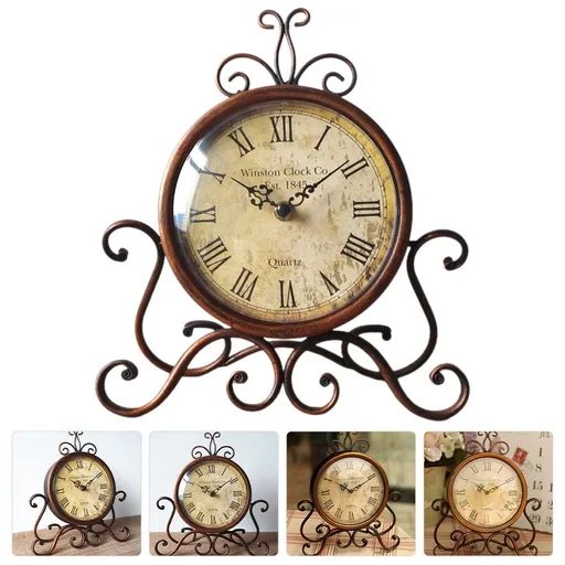 1-Pack Vintage Desk Clock Decorative Tabletop Mantel Clock for Living Room Office Home Decor
