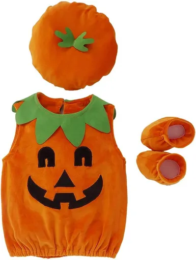 Toddler Baby Girl Boy Halloween Pumpkin Costume Sleeveless Tee Top with Hat Outfits