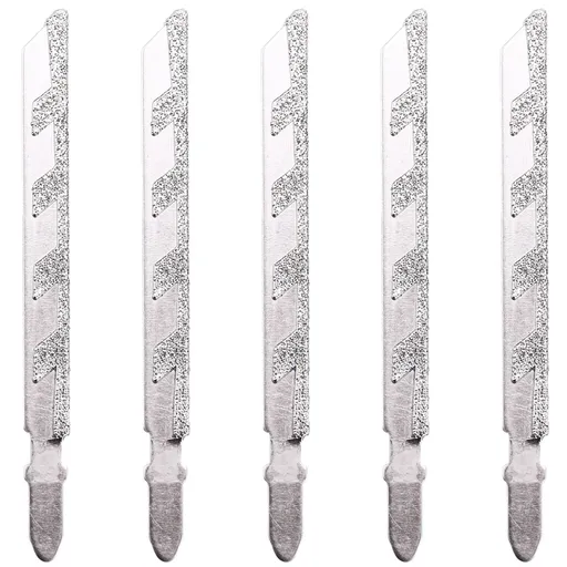 5 Piece Diamond Coated Jigsaw Blades Set 4 Inch for Cutting Granite Marble Ceramic Tile