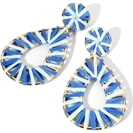 Tassel Hoop Drop Earrings Handmade Fashion Statement Jewelry for Women