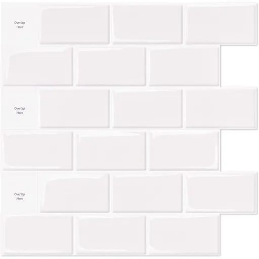 10 pcs White Subway Tiles Self Adhesive Kitchen Bathroom Backsplash 3D Vinyl Brick Adhesive Paper 30X30Cm