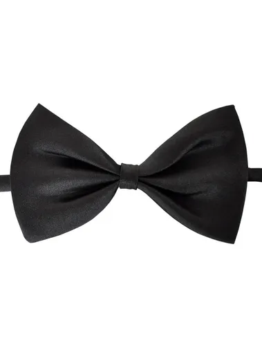 Classic Black Satin Adjustable Costume Bow Tie