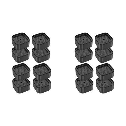16 Pcs Furniture Risers Heavy Duty Bed Chair Table Heightening Foot Pad Non-Slip Floor Furniture