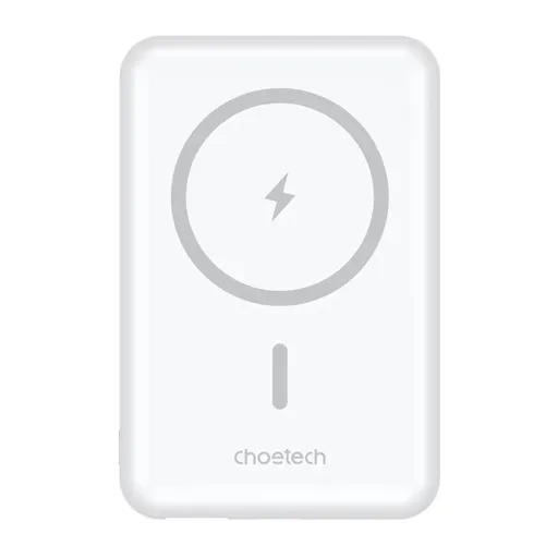 CHOETECH B662-WH USB-A + USB-C + Wireless Magnetic Power bank 5000mAh (White)