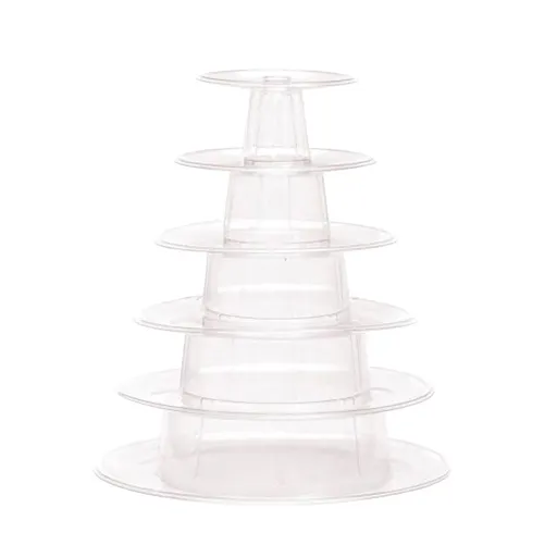 1 PcRound Macaron Tower Cake Display Rack Plastic Cupcake Stand Macarons Desserts Serving Tray for Birthday Wedding Party Decor 10x7