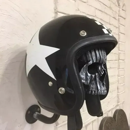Skull Helmet Stand Helmet Holder Wall Mount Motorcycle Helmet Rack Helmet Stand Ghost Head Wall Decor Motorbike Helmet Holder