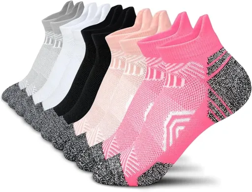 5 Pairs Athletic Ankle Womens Socks Running Compression Socks for Women Cozy Low Cut Performance Soft Tab Socks Mix Color 3