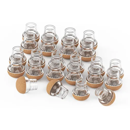 Chair Leg Floor Protectors with Wood Furniture Leg Feet Cup Silicone Caps 24pcs Chair Feet Protector (Clear - 0.75 inch）
