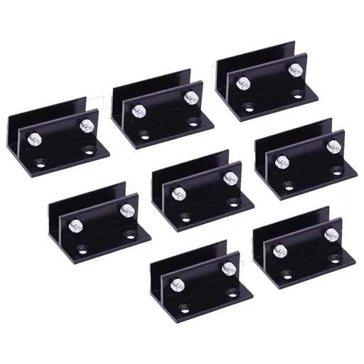 Glass clamp, Glass Holder, Aluminum Alloy Glass clamp Bracket Bracket clamp Glass Cabinet 0.32"（8mm）-0.48"（12mm） Thickness (8pcs)