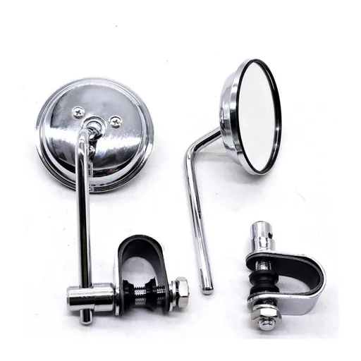1 pairs Motorcycle Universal Round Mirrors Hand Bar Rear View Mirrors Street bike Cafe Racer Old School Dirt bike