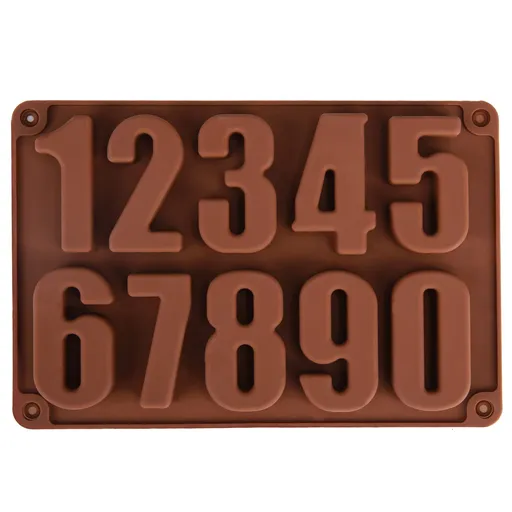 0-9 Number Crayon Mold Happy Birthday Number Candle Mold Chocolate Baking Silicone Mold Ice Tray Mold Resin DIY Mold