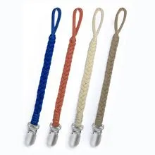 4 Pcs Pacifier Clip, Pacifier Clips for Boys & Baby Girls Pacifier Holder Clip Binky Clips Braided 100% Handmade Fits All Pacifiers