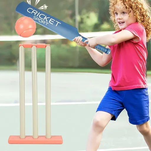 Cricket set, equipped with ABS paddles, cricket tree stumps, and 2 balls, suitable for garden beach home cricket equipment