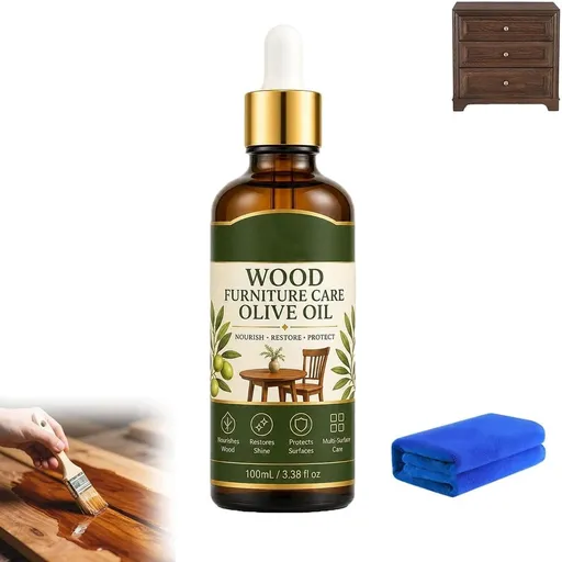 Wood Furniture Care Oil with Olive Oil, Nourishing Olive Wood Care Oils, Natural Wood Polish & Conditioner, Long-Lasting Protective for Furniture, Floors, Cabinets & Tables