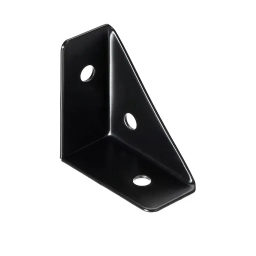 4Pcs Angle Corner Brackets 37mm x 37mm, Cold Rolled Steel Braces Joining Support with Screws for Desk Bed Edge (Black)