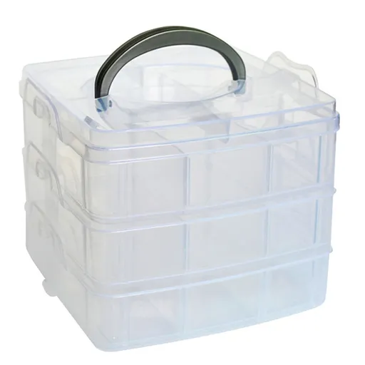 1 Piece Plastic Storage Bins With Lid and Handle, Plastic Latch Storage Box, Stackable Storage Container, Small Plastic, White, 15 x 15 x 10.2 cm
