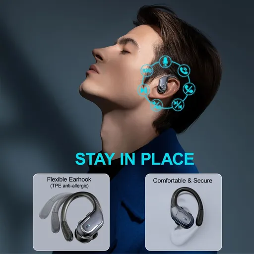 True Wireless Earbuds Premium Sound Lightweight Ergonomic Design Bluetooth 5.0 Black