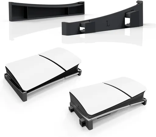 Horizontal Stand for New PS5 Slim Console, Base Holder Accessories for PS5-Slim Disc & Digital Edition Bracket (Black)