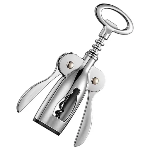 Bottle Opener Cork Screw Wine Bottle Opener Corkscrew winged corkscrew ZincAlloy - Silver
