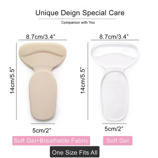 3 Pairs(6pcs) Reusable Heel Inserts for Women and Men Soft Gel Heel Protectors for Loose Shoes and Shock Absorbing Heel