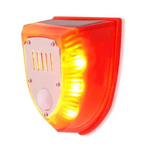 Solar Motion Sensor Alarm 110DB Sound Alert LED Flash Strobe Security System for House Farm Villa