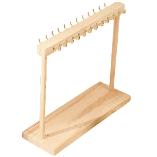 Solid Wood Necklace Jewelry Display Racks for Home Store Showcase Storage - 24 hooks