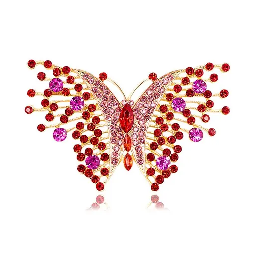 5pc Crystal Gorgeous Butterfly Brooch for Bride, Prom, Bridal butterfly brooch pins for women fashion crystal rhinestone set