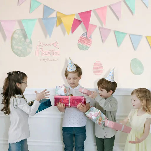 Pennant Banner Flags Colorful Triangle Banners for Birthdays Easter Classroom School Carnival Bunting Party Decorations