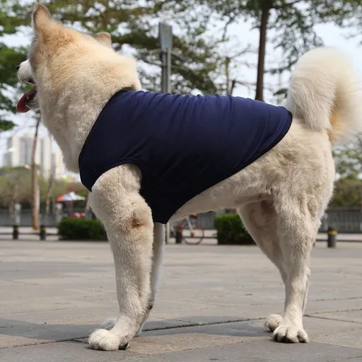 Cotton Pet Vest Comfortable Pure Navy Blue XL
