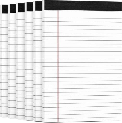 Legal Pads 8.5 x 11 White Note Pads Paper 8-1/2 x 11 Lined Paper Pad 8.5 x 11 White Legal Pad 6 Pack Notepads 8.5 x 11 Lined Writing Pads of Paper 8.5 x 11 Notepad White Paper Pads 30 Sheets/Pad