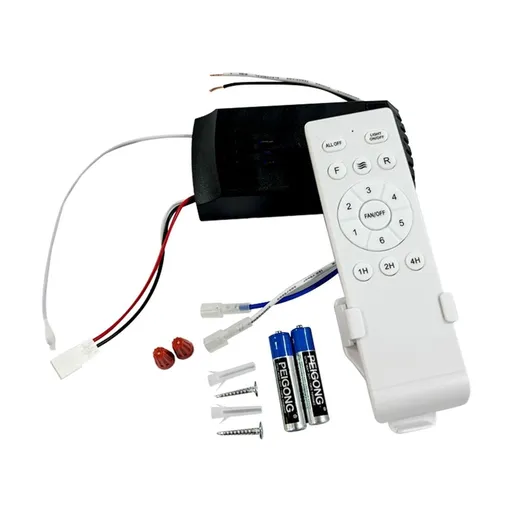Universal Ceiling Fan Remote Control Replacement Kit, 6-Speed & Timing Remote with Receiver, for DC Motor Ceiling Fan Light, 1H/2H/4H Timer, Reversible & Forward Reverse Function
