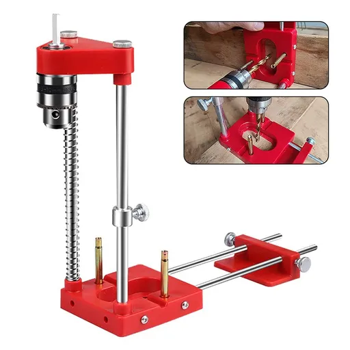 Red Convenient Drilling Locator Cabinet Hardware Woodworking Drilling Precise Positioning Adjustable Woodworking Locator