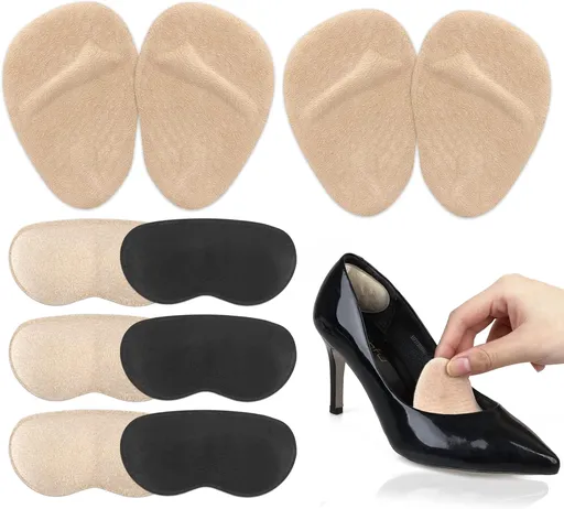 Heel Inserts for Women, 6 Pairs Heel Pads and 2 Pairs tarsal Pads Women, Ball of Foot Cushions for Women All Day Pain Relief, Heel Cushion Heel Grips Shoes Too Big Inserts