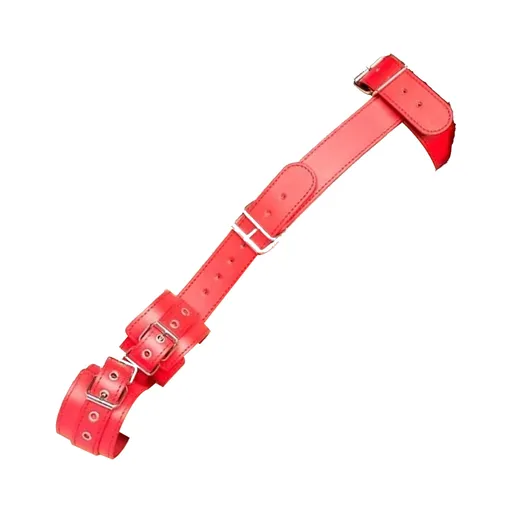 House Of Dasein Neck Collar To Wrist Cuffs Bondage Restraints Bdsm - Red