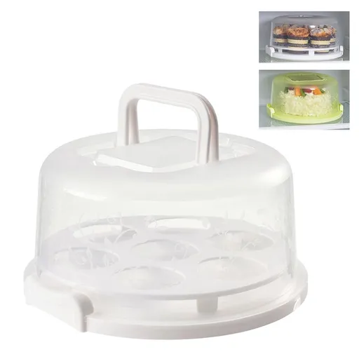 Cake Carrier Cover Cake Stand with Lid Dessert Serving Platter with Handle Cupcake Holder Pies Display with Base