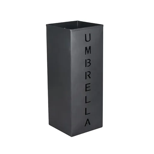 Umbrella Bucket Storage Cylinder Square Storing Umbrellas Home Office Organizer - Black