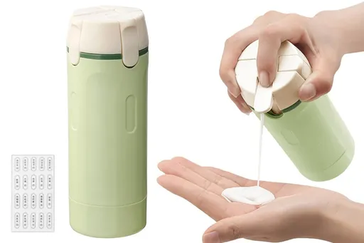 4 in 1 Travel Dispenser with 30ml Travel Bottles Travel Bottles for Shampoo Lotion - Green