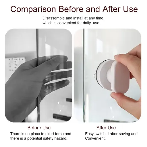 2 Pack Strong Suction Cup Drawer Glass Mirror Wall Tile Handle Bathroom Bathroom Door Handle Glass Door Handle Suction and Handle