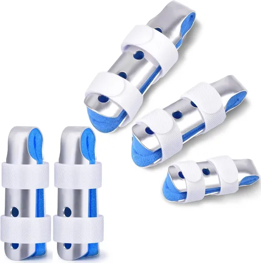 Finger Splint, 5PCS Finger Support Brace Finger Stabilizer for Broken Fingers Straightening Arthritis Knuckle Immobilization, Medium