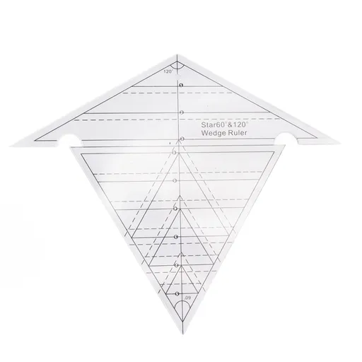 Sewing Wedge Ruler 60 Degree and 120 Degree Acrylic Transparent Precise Scale Reusable Quilting Ruler for DIY Design