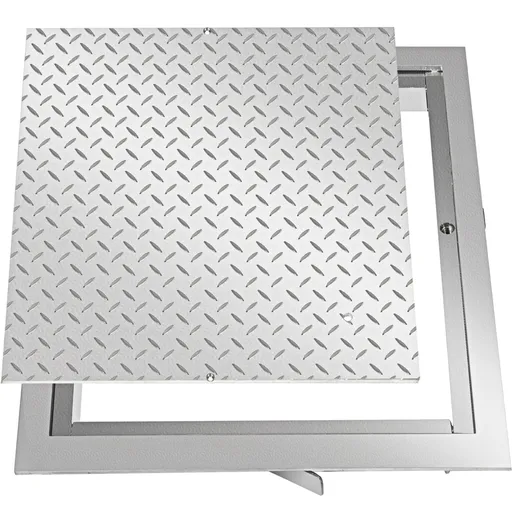 Recessed Manhole Cover 60 x 60 cm Clear Opening, Galvanized Steel Drain Cover Overall Size 67 x 67 cm, Sealed Square Manhole Cover and Frame, Steel Man Hole Lid Inspection Access for Boat/