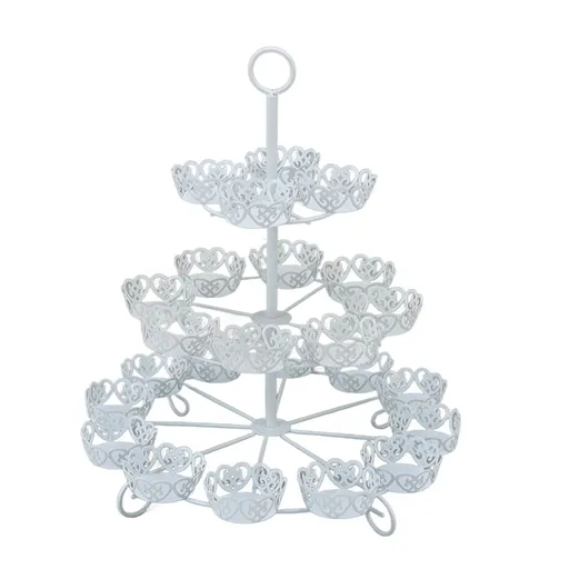Cupcake Stand for 24 Cupcakes 3 Tier Pastry Serving Display Stand Iron Dessert Carrier Display Holder for Holiday Party