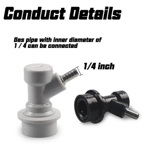 Ball Lock Disconnect - Include Ball Lock Gas Disconnect 1/4 Barb Ball Lock Liquid Disconnect 1/4 Barb with Beer Swivel Nuts