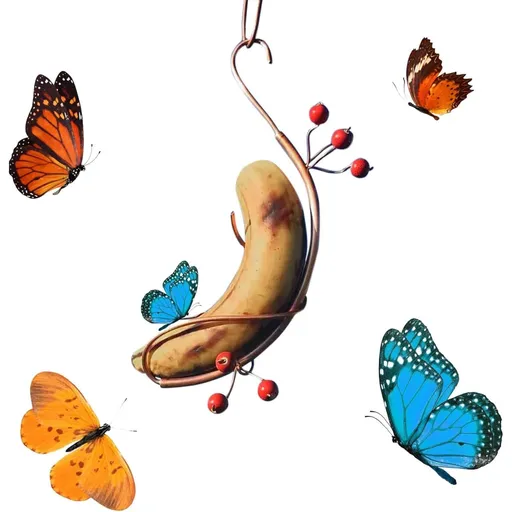 Butterfly Banana Hammock, Sturdy Banana Holder,Mini Hanging Butterfly Banana Feeder, Ideal for Attracting Insect Butterfly
