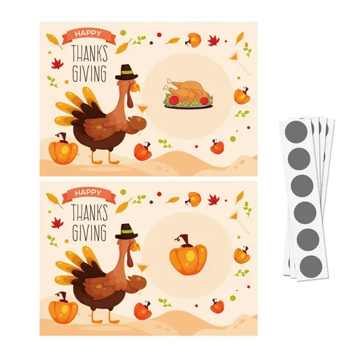 Thanksgiving Scratch Off Cards, 48pcs Turkey Scratch-Off Cards, Christmas Scratch Cards, Adult Children Christmas Party Gifts