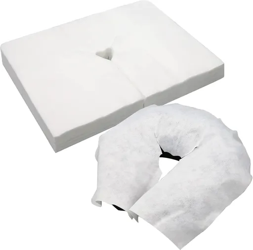 100PCS Upgrade Disposable Face Cradle Covers, Medical-Grade, Ultra Soft, Luxurious, Non-Sticking Massage Face Covers, Large Disposable Headrest Covers for Massage Tables and Massage Chairs