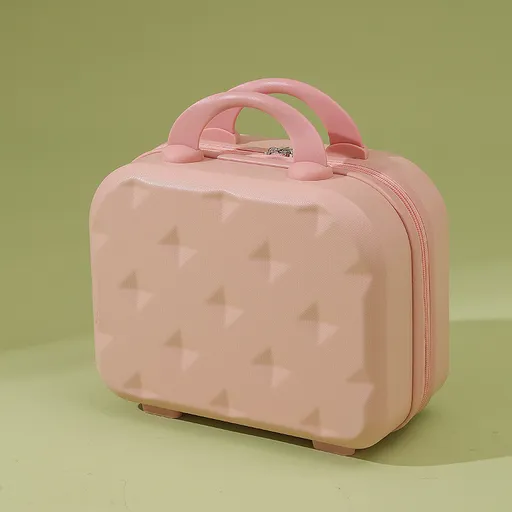 Pink 14-inch Mini Handheld Luggage Case - Stylish Makeup and Storage Box with ABS Shell