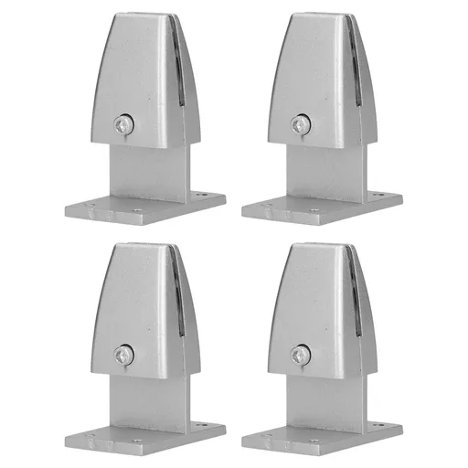 Desk Screen Baffle Clamp Adjustable Aluminum Alloy Silver 4 Piece